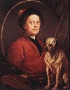 HOGARTH, William The Painter and his Pug f oil painting on canvas